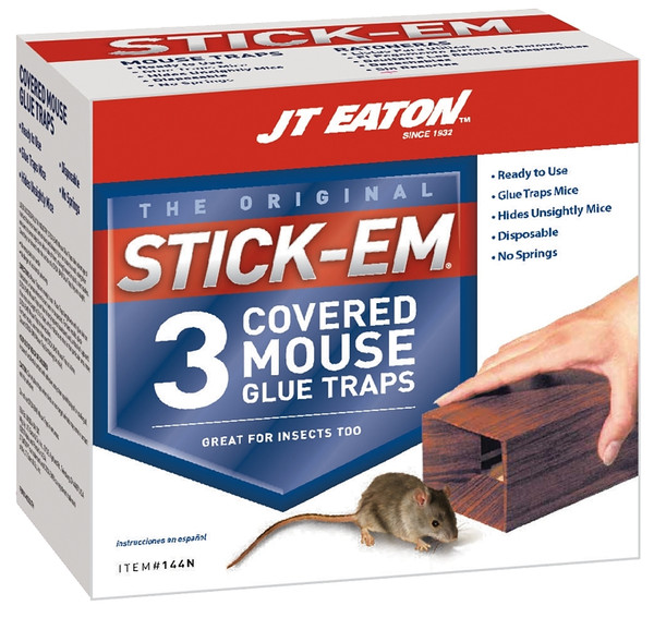 J.T. EATON 144N Mouse Glue Trap, 6 in L, 3-1/2 in W, 2-1/2 in H, Glue Locking [SKU: ORG4056172]
