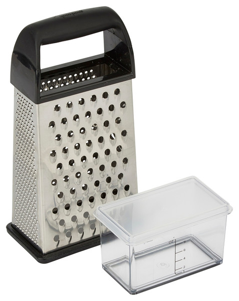 Goodcook 20307 Box Grater with Lidded Container, Stainless Steel, Black [SKU: ORG7345622]