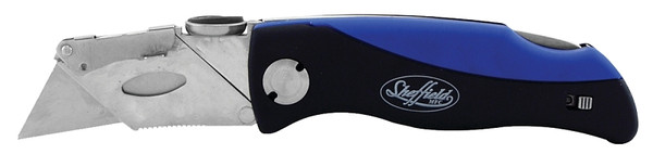 Sheffield 12119 Utility Knife, 2-1/2 in L Blade, Stainless Steel Blade, Curved Handle, Blue/Green/Red/Yellow Handle [SKU: ORG9045410]