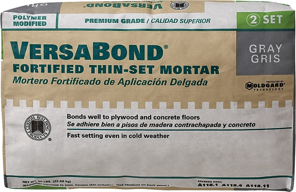 CUSTOM VersaBond Flex Series MTSG50 Thin-Set Mortar, Gray, Powder, 50 lb Bag [SKU: ORG3897295]