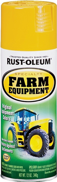 RUST-OLEUM 7449830 Farm Equipment Spray Paint, Gloss, Caterpillar Yellow, 12 oz, Aerosol Can [SKU: ORG2406015]