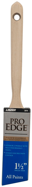 Linzer 2870-1.5 Paint Brush, 1-1/2 in W, Polyester Bristle, Angle Sash Handle [SKU: ORG7210230]