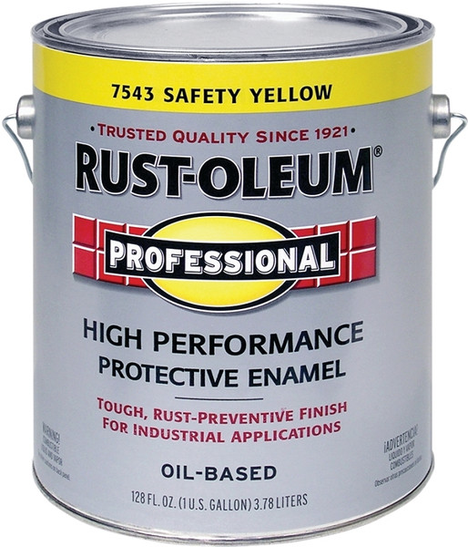 RUST-OLEUM PROFESSIONAL 7543402 Enamel, Gloss, Safety Yellow, 1 gal Can [SKU: ORG8465783]