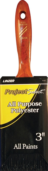 Linzer WC1123-3 Paint Brush, 3 in W, 3-1/2 in L Bristle, Polyester Bristle, Beaver Tail Handle [SKU: ORG6177323]