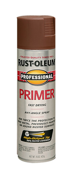 RUST-OLEUM PROFESSIONAL 7569838 Primer Spray, Red, Flat, 15 oz [SKU: ORG6786412]