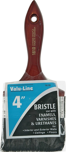 Linzer 1610-4 Varnish/Wall Brush, 4 in W, 2-1/2 in L Bristle, China Bristle, Varnish Handle [SKU: ORG6171631]