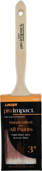 Linzer WC 2164-3 Paint Brush, 3 in W, 3 in L Bristle, Polyester Bristle, Sash Handle [SKU: ORG1587443]