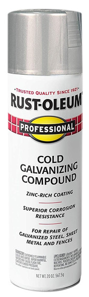 RUST-OLEUM PROFESSIONAL 7585838 Galvanizing Compound Spray Paint, Cold Gray, Flat/Matte, 20 oz [SKU: ORG6825434]