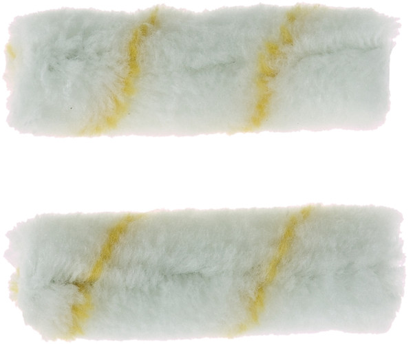 Linzer MR300-2 Paint Roller Cover, 3/8 in Thick Nap, 4 in L, Pro Stripe Woven Cover, White/Yellow [SKU: ORG7163447]