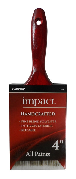Linzer 3180-4 Paint Brush, 4 in W, 3-1/2 in L Bristle, Polyester Bristle, Varnish Handle [SKU: ORG6832950]