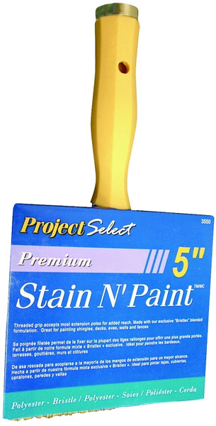 Linzer 3550-5 Paint Brush, 5 in W, 3-1/8 in L Bristle, Polyester Bristle, Threaded Handle [SKU: ORG7039290]