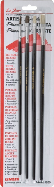 Linzer A444 Artist Paint Brush Set, Wood Handle [SKU: ORG1500636]