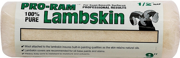 Linzer RC 700 Paint Roller Cover, 1/2 in Thick Nap, 9 in L, Lambskin Cover [SKU: ORG6105811]