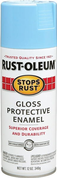 RUST-OLEUM STOPS RUST 7722830 Protective Enamel Spray Paint, Gloss, Harbor Blue, 12 oz, Aerosol Can [SKU: ORG2555282]