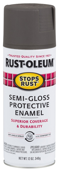 RUST-OLEUM STOPS RUST 7754830 Protective Enamel Spray Paint, Semi-Gloss, Anodized Bronze, 12 oz, Aerosol Can [SKU: ORG6163968]