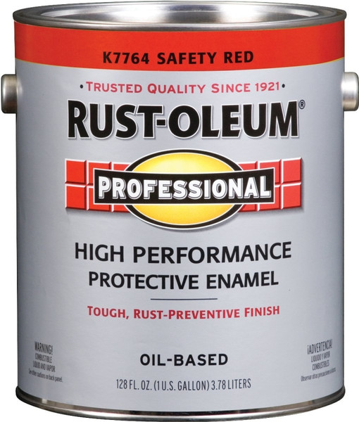 RUST-OLEUM PROFESSIONAL K7764402 Enamel, Gloss, Safety Red, 1 gal Can [SKU: ORG1713858]