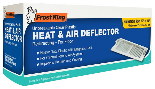 Frost King HD7 Heat and Air Deflector, 10 to 14 in L, 12-1/2 to 16 in W, Plastic, Clear [SKU: ORG6798441]