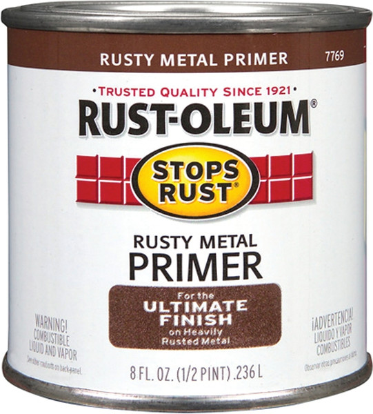 RUST-OLEUM STOPS RUST 7769730 Rusty Metal Primer, Flat, Rusty Metal Primer, 0.5 pt [SKU: ORG7560006]