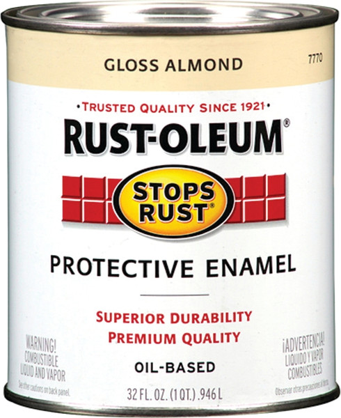 RUST-OLEUM STOPS RUST 7770502 Protective Enamel, Gloss, Almond, 1 qt Can [SKU: ORG8981110]