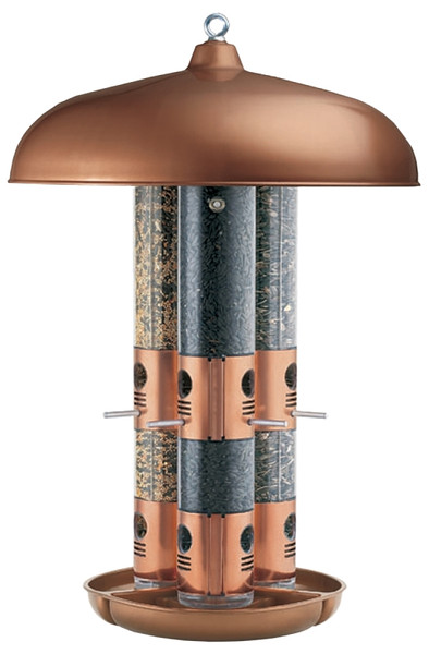 Perky-Pet 7103-2 Triple Tube Bird Feeder, 24.6 in H, 10 lb, Copper, Hanging/Pole Mounting [SKU: ORG5468616]