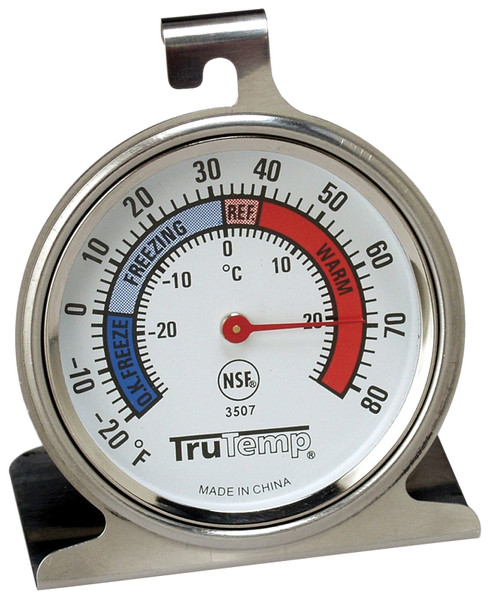 Taylor 3507 Refrigerator/Freezer Dial Thermometer,-20 to 80 deg F, Analog Display, Gray [SKU: ORG6870745]