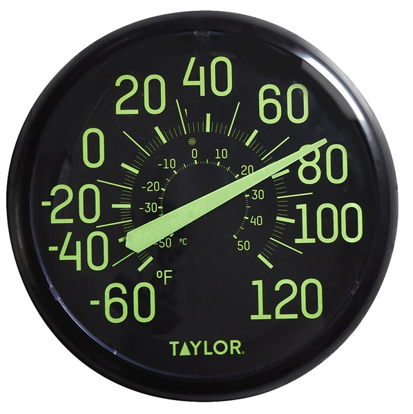 TAYLOR 5267459 Glow In The Dark Thermometer, -60 to 120 deg F, Multi-Color Casing [SKU: ORG7456155]