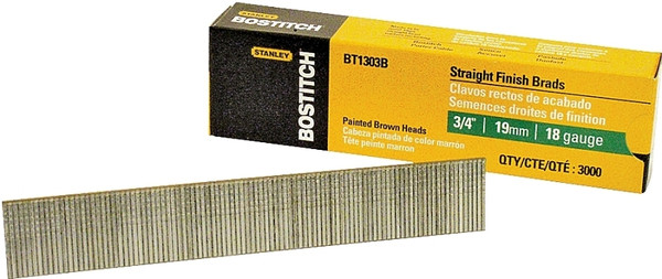 Bostitch BT1303B Nail, 3/4 in L, 18 Gauge, Steel, Coated, Brad Head, Smooth Shank [SKU: ORG6824122]