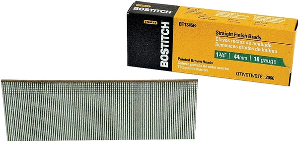 Bostitch BT1345B Nail, 1-3/4 in L, 18 Gauge, Steel, Coated, Brad Head, Smooth Shank [SKU: ORG6184477]