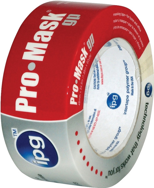 IPG 5104-3 Masking Tape, 60 yd L, 2.81 in W, Crepe Paper Backing, Beige [SKU: ORG6574040]