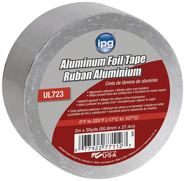 IPG 9201 Foil Tape, 30 yd L, 2 in W, Aluminum Backing [SKU: ORG6587109]