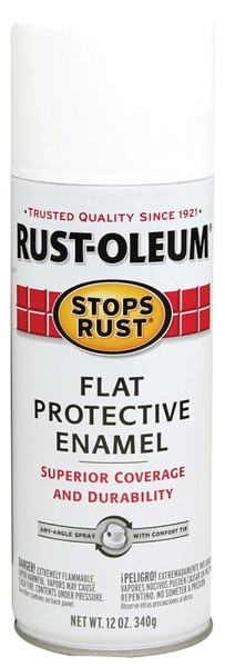PAINT SPRAY ENML FLAT WHT 12OZ [SKU: ORG2556876]