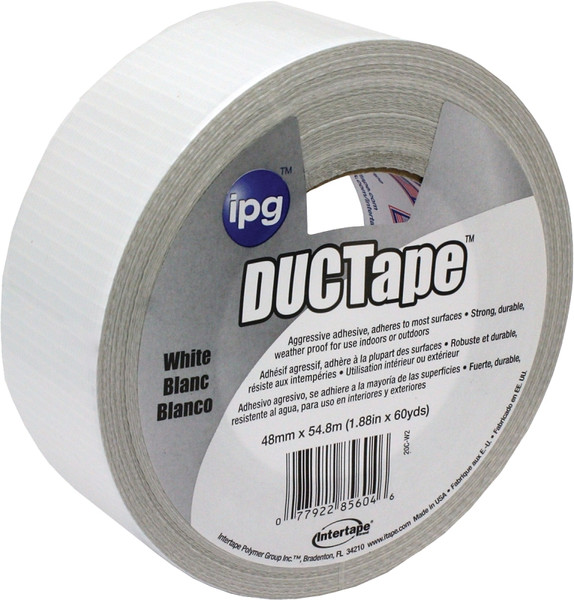 IPG 20C-W2 Duct Tape, 60 yd L, 1.88 in W, Cloth Backing, White [SKU: ORG9020751]