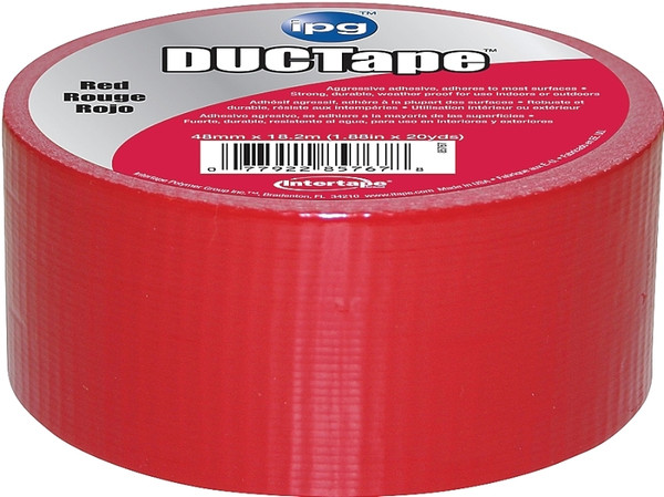 IPG 6720RED Duct Tape, 20 yd L, 1.88 in W, Polyethylene-Coated Cloth Backing, Red [SKU: ORG5684980]
