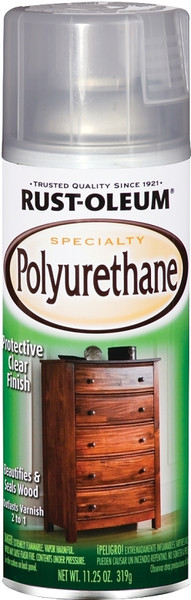 RUST-OLEUM SPECIALTY 7872-830 Polyurethane, Liquid, Clear, 11.25 oz, Aerosol Can [SKU: ORG4757498]
