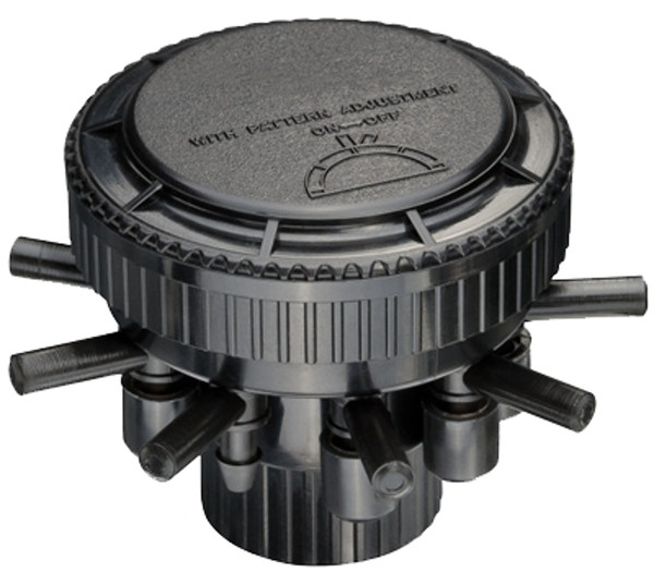 Rain Bird MANIFPR9S Manifold, 1/2 x 1/4 in Connection, FPT x Barb, 9-Port, 1/4 in Tubing, ABS, Black [SKU: ORG4962783]