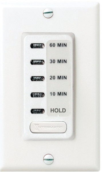 Intermatic EI210W Electronic Countdown Timer, 15 A, 120 V, 1800 W, 10 to 60 min Time Setting, White [SKU: ORG0251694]