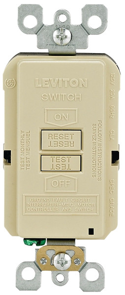 Leviton 001-GFRBF-00I GFCI Receptacle, 125 V, 20 A, NEMA: NEMA WD-6 [SKU: ORG4591640]