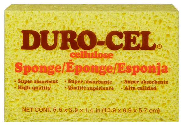 Duro-Cel 03070 Sponge, 6 in L, 4 in W, 1-1/2 in Thick, Cellulose, Yellow [SKU: ORG6805451]