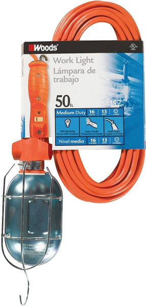 CCI 0692 Work Light with Outlet and Metal Guard, 12 A, 120 V, Orange [SKU: ORG6754154]