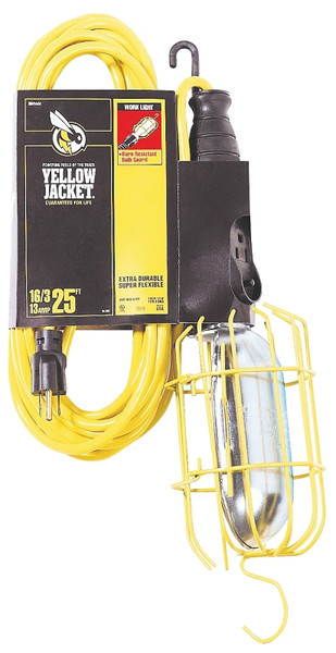 CCI 2893 Work Light with Outlet and Metal Guard, 12 A, 120 V, Incandescent Lamp, Yellow [SKU: ORG6753073]
