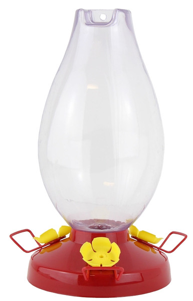 Perky-Pet 286 Bird Feeder, Rounded Vase, 33 oz, Nectar, 3-Port/Perch, Plastic, 11.8 in H, Hanging Mounting [SKU: ORG7424443]