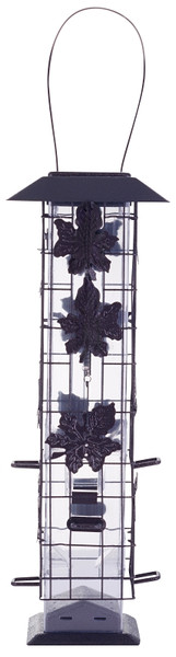 Perky-Pet 336 Wild Bird Feeder, 18-1/4 in H, Rustic Leaf, 2 lb, Metal, Hammered Bronze, Hanging Mounting [SKU: ORG4551743]