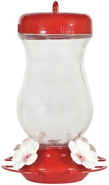 Perky-Pet 132TF Bird Feeder, 24 oz, 4-Port/Perch, Glass/Plastic, Clear, 9 in H [SKU: ORG5006531]