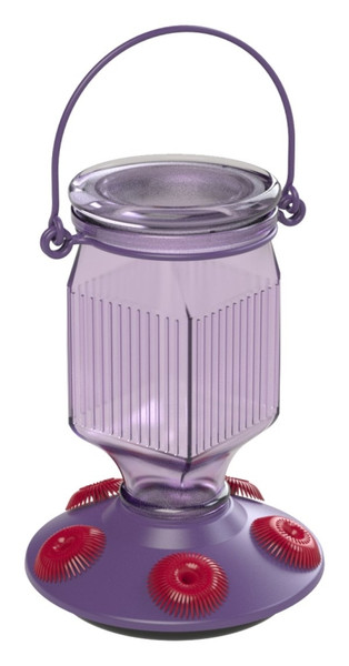 Perky-Pet 9101-2 Bird Feeder, Top-Fill, 16 oz, Nectar, 5-Port/Perch, Glass/Plastic, Lavender, 7-3/4 in H [SKU: ORG1226794]