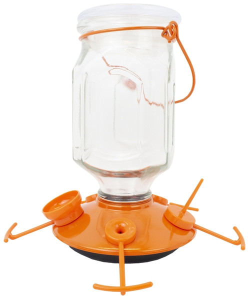 Perky-Pet 9113-2 Top-Fill Bird Feeder, 22 oz, Nectar, 5-Port/Perch, Glass/Plastic, 8-1/4 in H [SKU: ORG1226885]