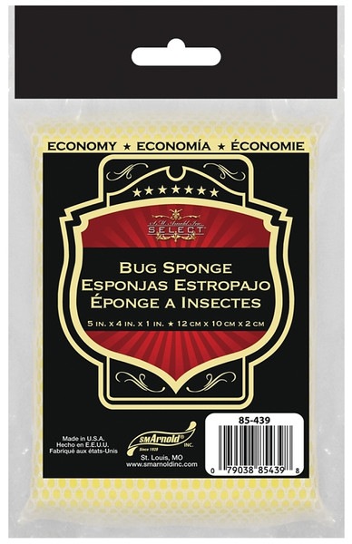 SM ARNOLD 85-439 Bug Remover Sponge, 5 in L, 4 in W, 1 in Thick, Polyester [SKU: ORG9144015]