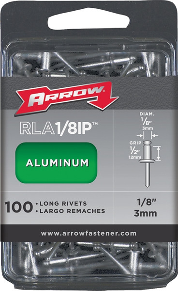 Arrow RLA1/8IP Pop Rivet, Long, 1/2 in L, Aluminum [SKU: ORG6777866]