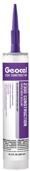 Geocel 2300 Series GC66903 Construction Tripolymer Sealant, Black, 10.3 fl-oz Cartridge [SKU: ORG7449143]