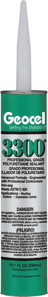 Geocel 3300 Series 68106 Polyurethane Sealant, Limestone, Liquid, 10.1 oz Cartridge [SKU: ORG6855332]