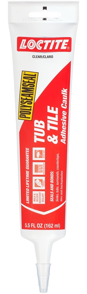 Loctite POLYSEAMSEAL 2138418 Tub and Tile Adhesive Caulk, Almond, 20 to 170 deg F, 5.5 oz Squeeze Tube [SKU: ORG0156851]